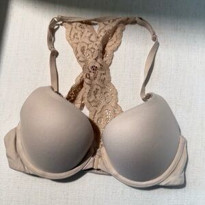 Victoria's Secret Body By Victoria Lace Back Beige Bra